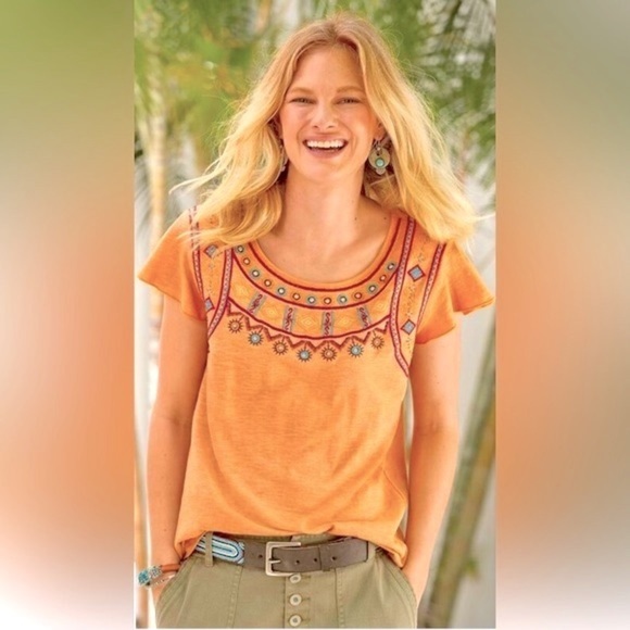 Sundance Tops - Sundance beaded embroidered Nora top size Small